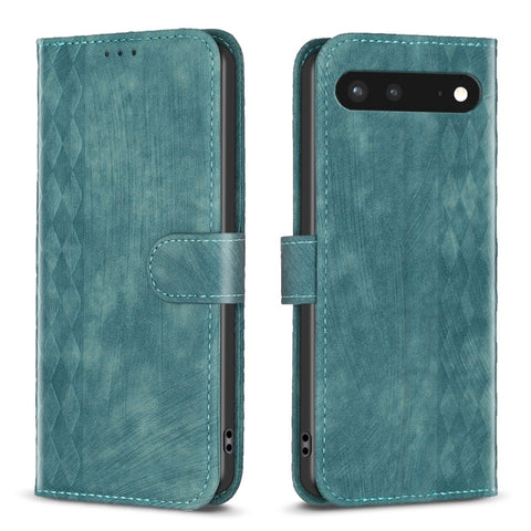 Plaid Embossed Leather Phone Case, For Google Pixel 7, For Google Pixel 7a, For Google Pixel 7 Pro, For Google Pixel 8, For Google Pixel 8 Pro