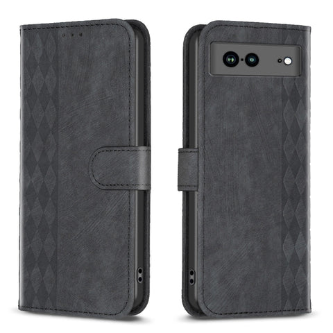 Plaid Embossed Leather Phone Case, For Google Pixel 7, For Google Pixel 7a, For Google Pixel 7 Pro, For Google Pixel 8, For Google Pixel 8 Pro
