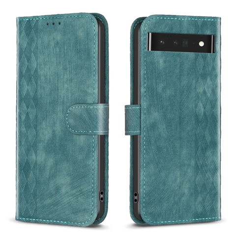 Plaid Embossed Leather Phone Case, For Google Pixel 7, For Google Pixel 7a, For Google Pixel 7 Pro, For Google Pixel 8, For Google Pixel 8 Pro