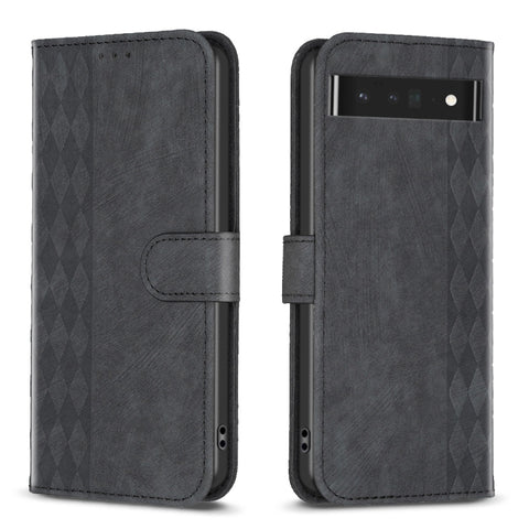 Plaid Embossed Leather Phone Case, For Google Pixel 7, For Google Pixel 7a, For Google Pixel 7 Pro, For Google Pixel 8, For Google Pixel 8 Pro