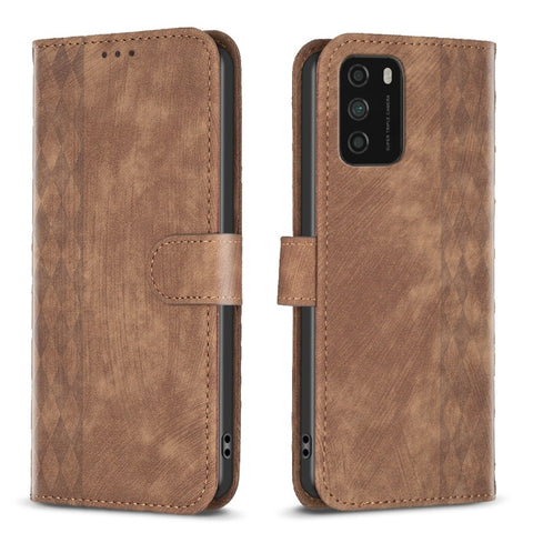 Plaid Embossed Leather Phone Case, For Xiaomi Poco M3 CN Version, For Xiaomi Poco X3 / X3 NFC, For Xiaomi Redmi 9A, For Xiaomi Redmi 9, For Xiaomi Redmi 9C, For Xiaomi Redmi Note 9, For Xiaomi Redmi Note 9 Pro