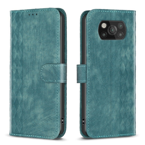 Plaid Embossed Leather Phone Case, For Xiaomi Poco M3 CN Version, For Xiaomi Poco X3 / X3 NFC, For Xiaomi Redmi 9A, For Xiaomi Redmi 9, For Xiaomi Redmi 9C, For Xiaomi Redmi Note 9, For Xiaomi Redmi Note 9 Pro