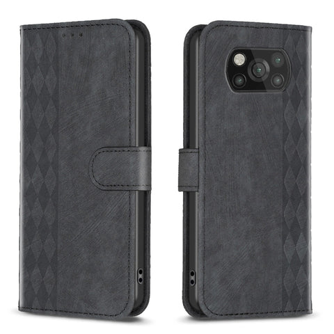 Plaid Embossed Leather Phone Case, For Xiaomi Poco M3 CN Version, For Xiaomi Poco X3 / X3 NFC, For Xiaomi Redmi 9A, For Xiaomi Redmi 9, For Xiaomi Redmi 9C, For Xiaomi Redmi Note 9, For Xiaomi Redmi Note 9 Pro