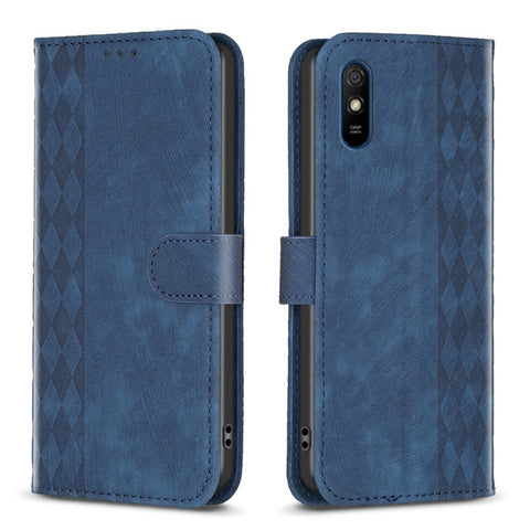 Plaid Embossed Leather Phone Case, For Xiaomi Poco M3 CN Version, For Xiaomi Poco X3 / X3 NFC, For Xiaomi Redmi 9A, For Xiaomi Redmi 9, For Xiaomi Redmi 9C, For Xiaomi Redmi Note 9, For Xiaomi Redmi Note 9 Pro