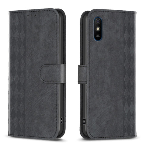 Plaid Embossed Leather Phone Case, For Xiaomi Poco M3 CN Version, For Xiaomi Poco X3 / X3 NFC, For Xiaomi Redmi 9A, For Xiaomi Redmi 9, For Xiaomi Redmi 9C, For Xiaomi Redmi Note 9, For Xiaomi Redmi Note 9 Pro