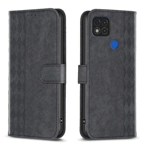 Plaid Embossed Leather Phone Case, For Xiaomi Poco M3 CN Version, For Xiaomi Poco X3 / X3 NFC, For Xiaomi Redmi 9A, For Xiaomi Redmi 9, For Xiaomi Redmi 9C, For Xiaomi Redmi Note 9, For Xiaomi Redmi Note 9 Pro