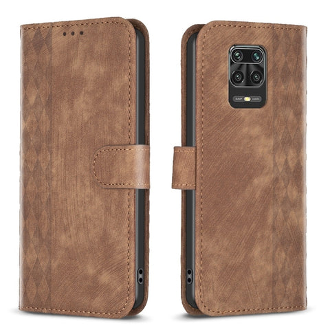 Plaid Embossed Leather Phone Case, For Xiaomi Poco M3 CN Version, For Xiaomi Poco X3 / X3 NFC, For Xiaomi Redmi 9A, For Xiaomi Redmi 9, For Xiaomi Redmi 9C, For Xiaomi Redmi Note 9, For Xiaomi Redmi Note 9 Pro