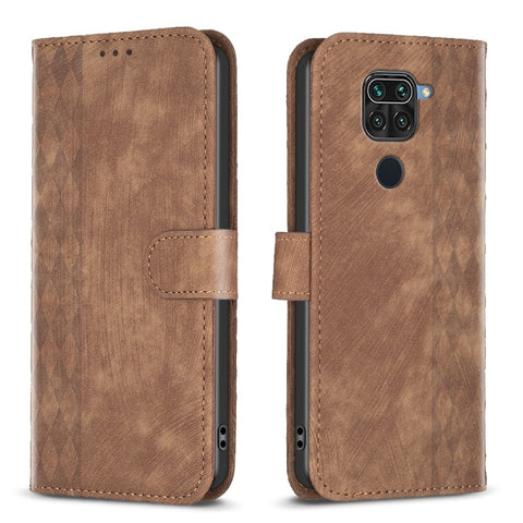 Plaid Embossed Leather Phone Case, For Xiaomi Poco M3 CN Version, For Xiaomi Poco X3 / X3 NFC, For Xiaomi Redmi 9A, For Xiaomi Redmi 9, For Xiaomi Redmi 9C, For Xiaomi Redmi Note 9, For Xiaomi Redmi Note 9 Pro