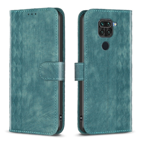 Plaid Embossed Leather Phone Case, For Xiaomi Poco M3 CN Version, For Xiaomi Poco X3 / X3 NFC, For Xiaomi Redmi 9A, For Xiaomi Redmi 9, For Xiaomi Redmi 9C, For Xiaomi Redmi Note 9, For Xiaomi Redmi Note 9 Pro