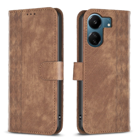 Plaid Embossed Leather Phone Case, For Xiaomi Redmi Note 13 Pro 4G Global, For Xiaomi Poco M6 Pro 4G, For Xiaomi Redmi Note 13 4G Global, For Xiaomi Redmi Note 13, For Xiaomi Redmi 13C, For Xiaomi Redmi Note 13 Pro+ 5G, For Xiaomi Redmi Note 13 Pro 5G ...