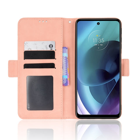 Skin Feel Calf Texture Card Slots Leather Phone Case, For Motorola Moto G52J 5G
