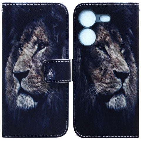 Coloured Drawing Flip Leather Phone Case, For Tecno Pova 5