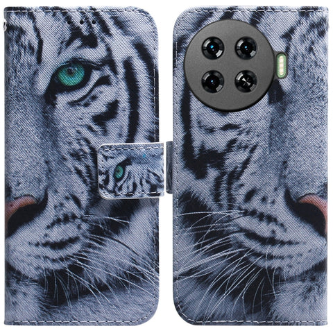 Coloured Drawing Flip Leather Phone Case, For Tecno Camon 30 Pro CL8, For Tecno Camon 30 4G / 30 5G CL6 CL7, For Tecno Spark 20 Pro+ 4G, For Tecno Spark 20 Pro