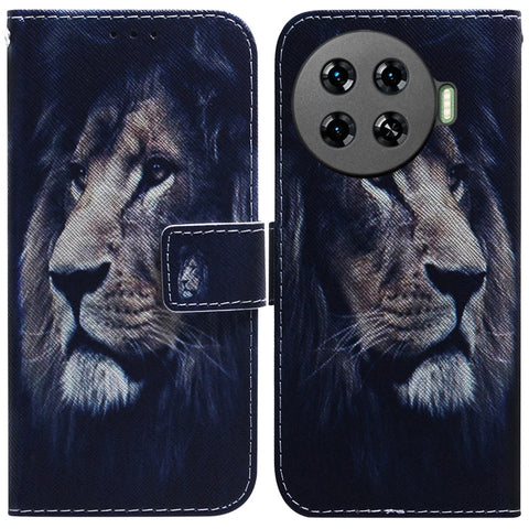 Coloured Drawing Flip Leather Phone Case, For Tecno Camon 30 Pro CL8, For Tecno Camon 30 4G / 30 5G CL6 CL7, For Tecno Spark 20 Pro+ 4G, For Tecno Spark 20 Pro