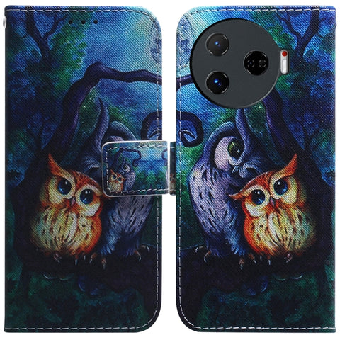 Coloured Drawing Flip Leather Phone Case, For Tecno Camon 30 Pro CL8, For Tecno Camon 30 4G / 30 5G CL6 CL7, For Tecno Spark 20 Pro+ 4G, For Tecno Spark 20 Pro