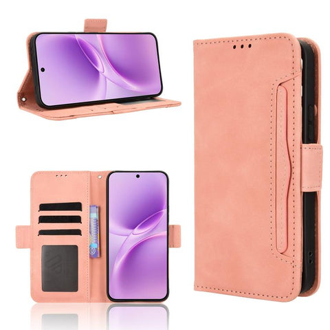 Skin Feel Calf Texture Card Slots Leather Phone Case, For vivo V80 Lite / iQOO Z11S 5G, For vivo S2 5G / V80 Lite IN/PK, For vivo T5e 4G, For vivo X300 E 5G, For vivo S50 Pro mini / X300 FE 5G Russia, For vivo Y600 Pro 5G, For vivo T5 Pro 5G / iQOO Z11...