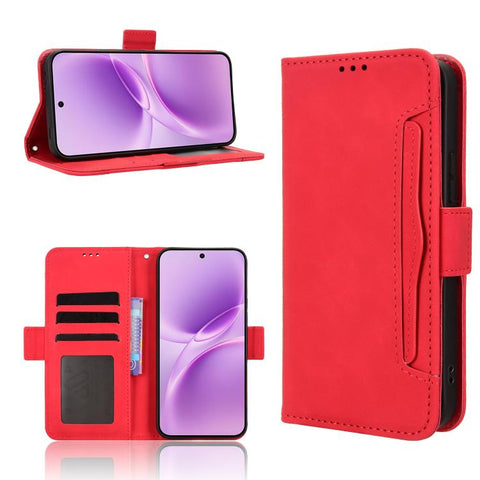 Skin Feel Calf Texture Card Slots Leather Phone Case, For vivo V80 Lite / iQOO Z11S 5G, For vivo S2 5G / V80 Lite IN/PK, For vivo T5e 4G, For vivo X300 E 5G, For vivo S50 Pro mini / X300 FE 5G Russia, For vivo Y600 Pro 5G, For vivo T5 Pro 5G / iQOO Z11...