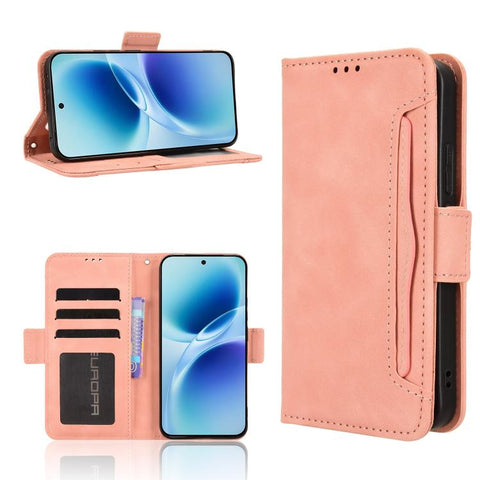 Skin Feel Calf Texture Card Slots Leather Phone Case, For vivo V80 Lite / iQOO Z11S 5G, For vivo S2 5G / V80 Lite IN/PK, For vivo T5e 4G, For vivo X300 E 5G, For vivo S50 Pro mini / X300 FE 5G Russia, For vivo Y600 Pro 5G, For vivo T5 Pro 5G / iQOO Z11...
