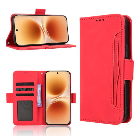 Skin Feel Calf Texture Card Slots Leather Phone Case, For vivo V80 Lite / iQOO Z11S 5G, For vivo S2 5G / V80 Lite IN/PK, For vivo T5e 4G, For vivo X300 E 5G, For vivo S50 Pro mini / X300 FE 5G Russia, For vivo Y600 Pro 5G, For vivo T5 Pro 5G / iQOO Z11...