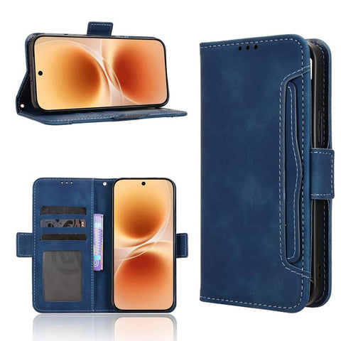 Skin Feel Calf Texture Card Slots Leather Phone Case, For vivo V80 Lite / iQOO Z11S 5G, For vivo S2 5G / V80 Lite IN/PK, For vivo T5e 4G, For vivo X300 E 5G, For vivo S50 Pro mini / X300 FE 5G Russia, For vivo Y600 Pro 5G, For vivo T5 Pro 5G / iQOO Z11...