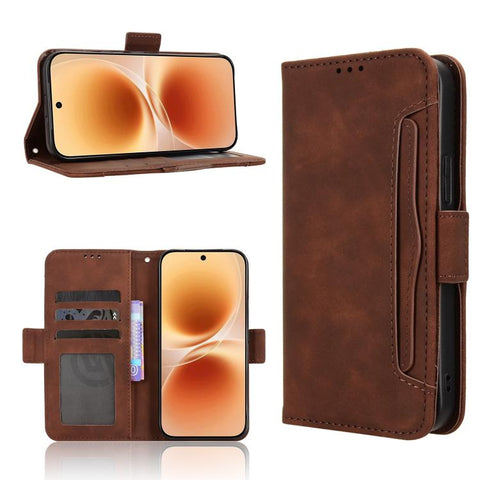 Skin Feel Calf Texture Card Slots Leather Phone Case, For vivo V80 Lite / iQOO Z11S 5G, For vivo S2 5G / V80 Lite IN/PK, For vivo T5e 4G, For vivo X300 E 5G, For vivo S50 Pro mini / X300 FE 5G Russia, For vivo Y600 Pro 5G, For vivo T5 Pro 5G / iQOO Z11...