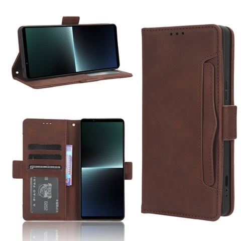 Skin Feel Calf Texture Card Slots Leather Phone Case, For Sony Xperia 10 VIII, For Sony Xperia 1 VIII, For Sony Xperia 10 VII, For Sony Xperia 1 VII, For Sony Xperia 10 VI 2024, For Sony Xperia 1 VI 2024, For Sony Xperia 5 V 2023, For Sony Xperia 1 V  ...