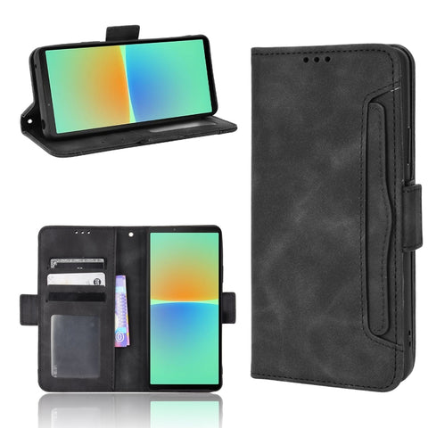 Skin Feel Calf Texture Card Slots Leather Phone Case, For Sony Xperia 10 VIII, For Sony Xperia 1 VIII, For Sony Xperia 10 VII, For Sony Xperia 1 VII, For Sony Xperia 10 VI 2024, For Sony Xperia 1 VI 2024, For Sony Xperia 5 V 2023, For Sony Xperia 1 V  ...