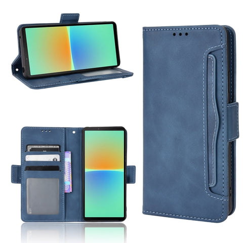 Skin Feel Calf Texture Card Slots Leather Phone Case, For Sony Xperia 10 VIII, For Sony Xperia 1 VIII, For Sony Xperia 10 VII, For Sony Xperia 1 VII, For Sony Xperia 10 VI 2024, For Sony Xperia 1 VI 2024, For Sony Xperia 5 V 2023, For Sony Xperia 1 V  ...