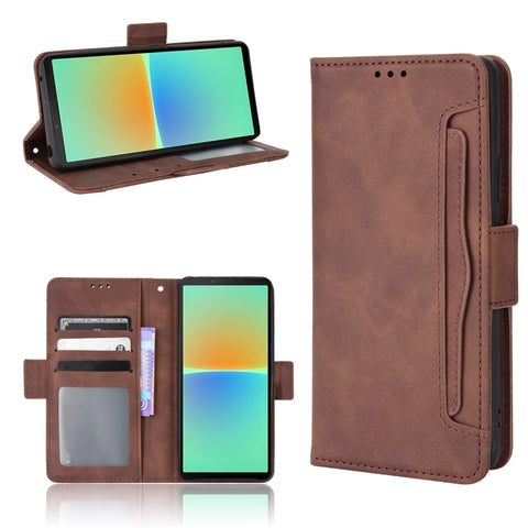 Skin Feel Calf Texture Card Slots Leather Phone Case, For Sony Xperia 10 VIII, For Sony Xperia 1 VIII, For Sony Xperia 10 VII, For Sony Xperia 1 VII, For Sony Xperia 10 VI 2024, For Sony Xperia 1 VI 2024, For Sony Xperia 5 V 2023, For Sony Xperia 1 V  ...