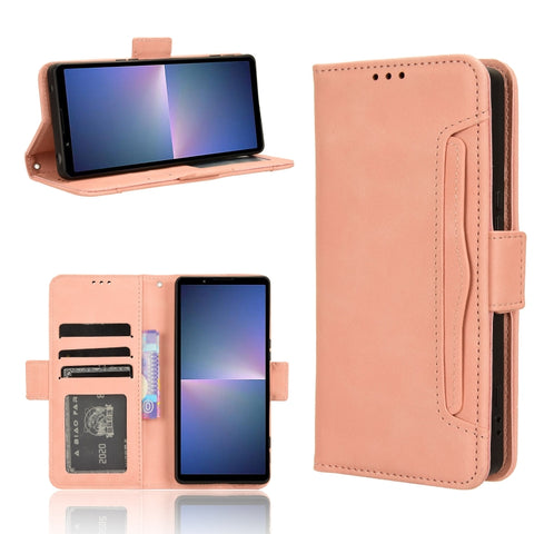 Skin Feel Calf Texture Card Slots Leather Phone Case, For Sony Xperia 10 VIII, For Sony Xperia 1 VIII, For Sony Xperia 10 VII, For Sony Xperia 1 VII, For Sony Xperia 10 VI 2024, For Sony Xperia 1 VI 2024, For Sony Xperia 5 V 2023, For Sony Xperia 1 V  ...