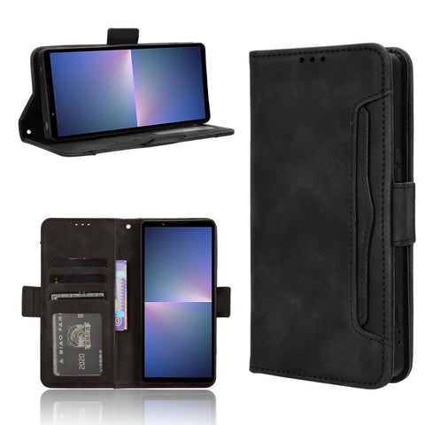 Skin Feel Calf Texture Card Slots Leather Phone Case, For Sony Xperia 10 VIII, For Sony Xperia 1 VIII, For Sony Xperia 10 VII, For Sony Xperia 1 VII, For Sony Xperia 10 VI 2024, For Sony Xperia 1 VI 2024, For Sony Xperia 5 V 2023, For Sony Xperia 1 V  ...