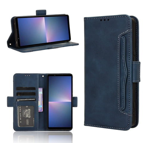 Skin Feel Calf Texture Card Slots Leather Phone Case, For Sony Xperia 10 VIII, For Sony Xperia 1 VIII, For Sony Xperia 10 VII, For Sony Xperia 1 VII, For Sony Xperia 10 VI 2024, For Sony Xperia 1 VI 2024, For Sony Xperia 5 V 2023, For Sony Xperia 1 V  ...
