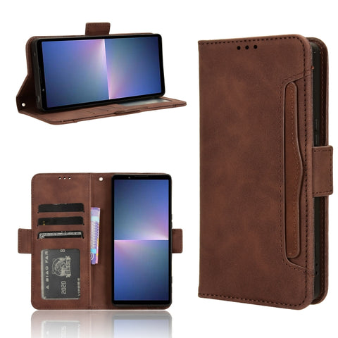 Skin Feel Calf Texture Card Slots Leather Phone Case, For Sony Xperia 10 VIII, For Sony Xperia 1 VIII, For Sony Xperia 10 VII, For Sony Xperia 1 VII, For Sony Xperia 10 VI 2024, For Sony Xperia 1 VI 2024, For Sony Xperia 5 V 2023, For Sony Xperia 1 V  ...