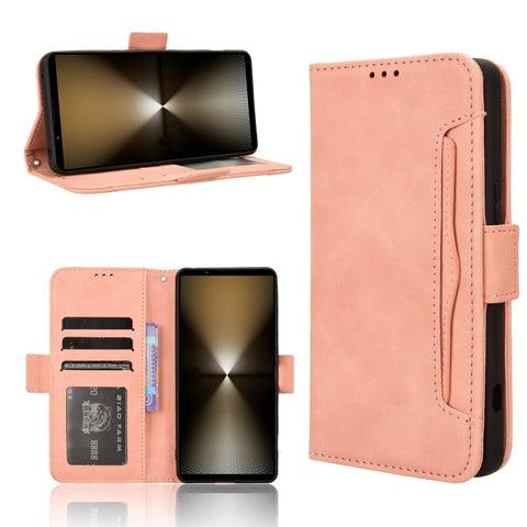 Skin Feel Calf Texture Card Slots Leather Phone Case, For Sony Xperia 10 VIII, For Sony Xperia 1 VIII, For Sony Xperia 10 VII, For Sony Xperia 1 VII, For Sony Xperia 10 VI 2024, For Sony Xperia 1 VI 2024, For Sony Xperia 5 V 2023, For Sony Xperia 1 V  ...