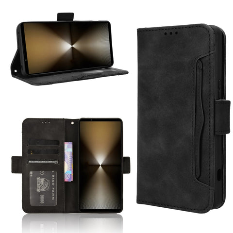 Skin Feel Calf Texture Card Slots Leather Phone Case, For Sony Xperia 10 VIII, For Sony Xperia 1 VIII, For Sony Xperia 10 VII, For Sony Xperia 1 VII, For Sony Xperia 10 VI 2024, For Sony Xperia 1 VI 2024, For Sony Xperia 5 V 2023, For Sony Xperia 1 V  ...