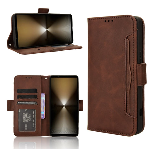 Skin Feel Calf Texture Card Slots Leather Phone Case, For Sony Xperia 10 VIII, For Sony Xperia 1 VIII, For Sony Xperia 10 VII, For Sony Xperia 1 VII, For Sony Xperia 10 VI 2024, For Sony Xperia 1 VI 2024, For Sony Xperia 5 V 2023, For Sony Xperia 1 V  ...
