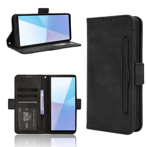 Skin Feel Calf Texture Card Slots Leather Phone Case, For Sony Xperia 10 VIII, For Sony Xperia 1 VIII, For Sony Xperia 10 VII, For Sony Xperia 1 VII, For Sony Xperia 10 VI 2024, For Sony Xperia 1 VI 2024, For Sony Xperia 5 V 2023, For Sony Xperia 1 V  ...