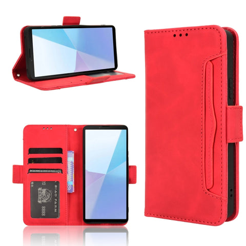 Skin Feel Calf Texture Card Slots Leather Phone Case, For Sony Xperia 10 VIII, For Sony Xperia 1 VIII, For Sony Xperia 10 VII, For Sony Xperia 1 VII, For Sony Xperia 10 VI 2024, For Sony Xperia 1 VI 2024, For Sony Xperia 5 V 2023, For Sony Xperia 1 V  ...