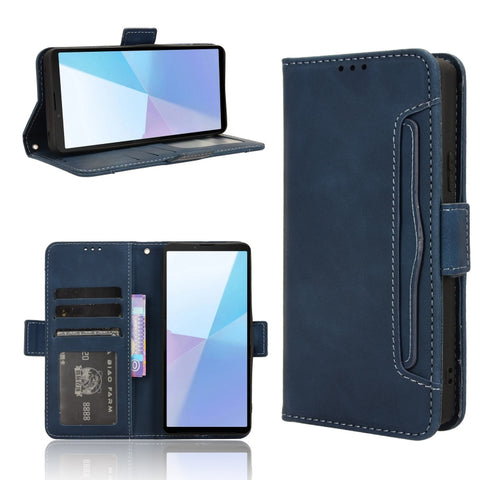 Skin Feel Calf Texture Card Slots Leather Phone Case, For Sony Xperia 10 VIII, For Sony Xperia 1 VIII, For Sony Xperia 10 VII, For Sony Xperia 1 VII, For Sony Xperia 10 VI 2024, For Sony Xperia 1 VI 2024, For Sony Xperia 5 V 2023, For Sony Xperia 1 V  ...
