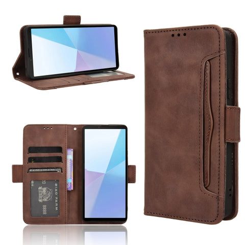Skin Feel Calf Texture Card Slots Leather Phone Case, For Sony Xperia 10 VIII, For Sony Xperia 1 VIII, For Sony Xperia 10 VII, For Sony Xperia 1 VII, For Sony Xperia 10 VI 2024, For Sony Xperia 1 VI 2024, For Sony Xperia 5 V 2023, For Sony Xperia 1 V  ...