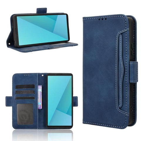 Skin Feel Calf Texture Card Slots Leather Phone Case, For Sony Xperia 10 VIII, For Sony Xperia 1 VIII, For Sony Xperia 10 VII, For Sony Xperia 1 VII, For Sony Xperia 10 VI 2024, For Sony Xperia 1 VI 2024, For Sony Xperia 5 V 2023, For Sony Xperia 1 V  ...