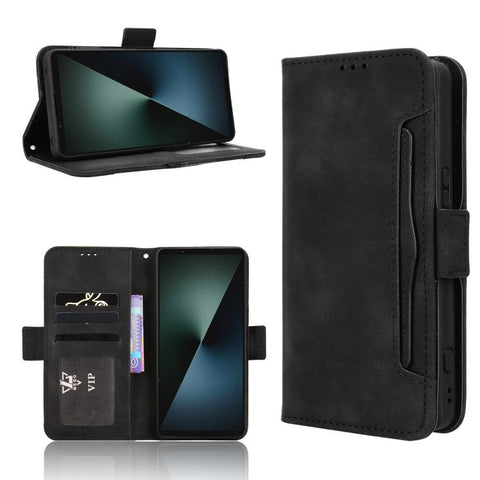 Skin Feel Calf Texture Card Slots Leather Phone Case, For Sony Xperia 10 VIII, For Sony Xperia 1 VIII, For Sony Xperia 10 VII, For Sony Xperia 1 VII, For Sony Xperia 10 VI 2024, For Sony Xperia 1 VI 2024, For Sony Xperia 5 V 2023, For Sony Xperia 1 V  ...