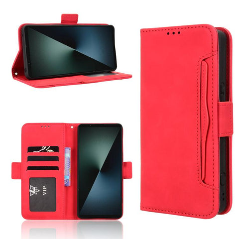 Skin Feel Calf Texture Card Slots Leather Phone Case, For Sony Xperia 10 VIII, For Sony Xperia 1 VIII, For Sony Xperia 10 VII, For Sony Xperia 1 VII, For Sony Xperia 10 VI 2024, For Sony Xperia 1 VI 2024, For Sony Xperia 5 V 2023, For Sony Xperia 1 V  ...