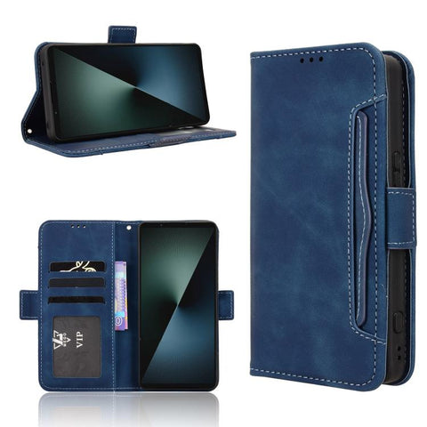 Skin Feel Calf Texture Card Slots Leather Phone Case, For Sony Xperia 10 VIII, For Sony Xperia 1 VIII, For Sony Xperia 10 VII, For Sony Xperia 1 VII, For Sony Xperia 10 VI 2024, For Sony Xperia 1 VI 2024, For Sony Xperia 5 V 2023, For Sony Xperia 1 V  ...