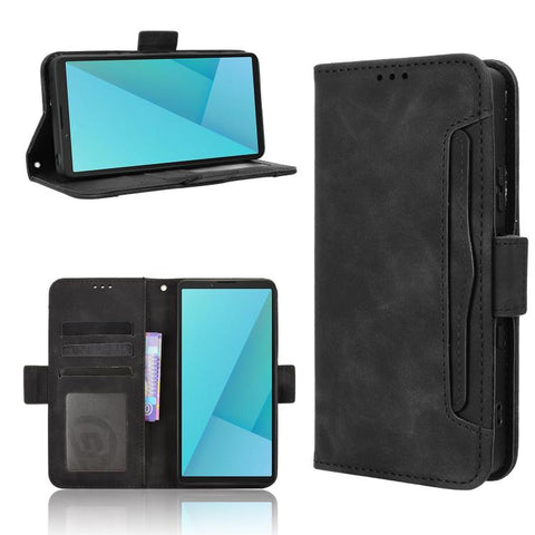 Skin Feel Calf Texture Card Slots Leather Phone Case, For Sony Xperia 10 VIII, For Sony Xperia 1 VIII, For Sony Xperia 10 VII, For Sony Xperia 1 VII, For Sony Xperia 10 VI 2024, For Sony Xperia 1 VI 2024, For Sony Xperia 5 V 2023, For Sony Xperia 1 V  ...