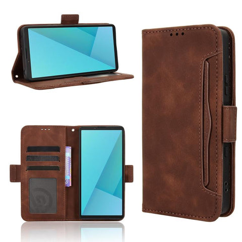 Skin Feel Calf Texture Card Slots Leather Phone Case, For Sony Xperia 10 VIII, For Sony Xperia 1 VIII, For Sony Xperia 10 VII, For Sony Xperia 1 VII, For Sony Xperia 10 VI 2024, For Sony Xperia 1 VI 2024, For Sony Xperia 5 V 2023, For Sony Xperia 1 V  ...