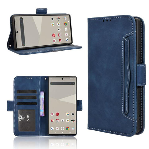 Skin Feel Calf Texture Card Slots Leather Phone Case, For Sharp Aquos wish6, For Sharp Aquos R11, For Sharp Aquos Sense10, For Sharp Aquos R10, For Sharp Aquos wish5, For Sharp Basio Active3, For Sharp Aquos Sense9, For Sharp Aquos R9 Pro              ...
