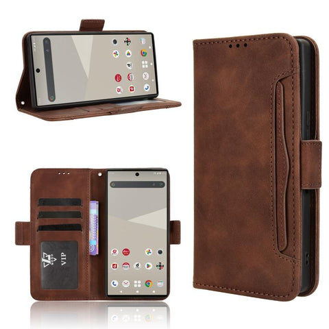Skin Feel Calf Texture Card Slots Leather Phone Case, For Sharp Aquos wish6, For Sharp Aquos R11, For Sharp Aquos Sense10, For Sharp Aquos R10, For Sharp Aquos wish5, For Sharp Basio Active3, For Sharp Aquos Sense9, For Sharp Aquos R9 Pro              ...