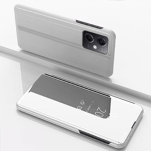 Plated Mirror Horizontal Flip Leather Phone Case with Holder, For Redmi Note 12 4G Global