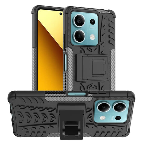 Tire Texture TPU + PC Phone Case with Holder, For Xiaomi Redmi A3 4G, For Xiaomi Redmi Note 13 4G, For Xiaomi Poco C65, For Xiaomi Redmi Note 13 5G Global, For Xiaomi Redmi 13C 4G, For Xiaomi Redmi Note 13 Pro+ 5G, For Xiaomi Redmi Note 13 Pro 5G Globa...